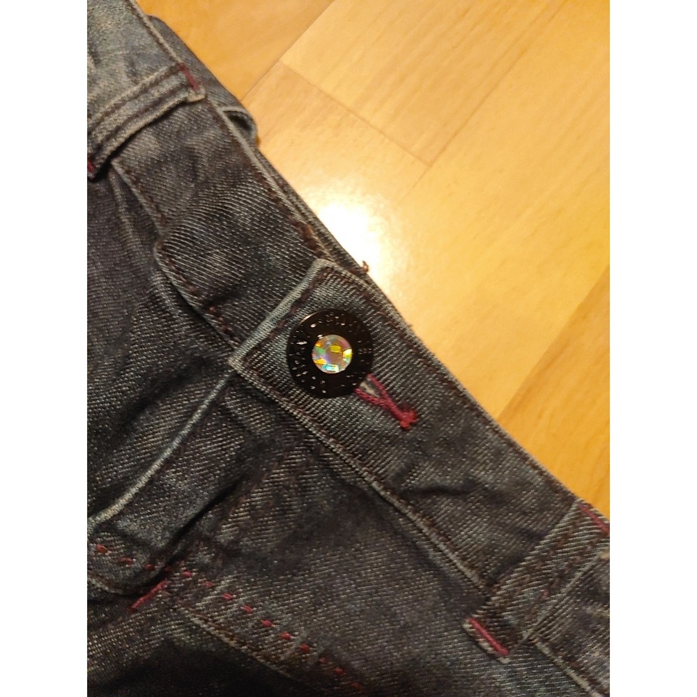 Foxy Jeans Distressed Denim Button Up Jean Skirt Size 13/32 - Picture 8 of 12